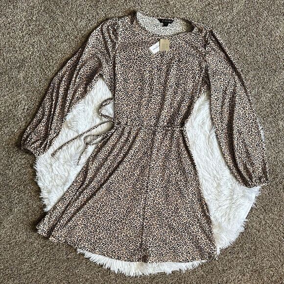 Banana Republic Dress New Animal Print Womens Size Small Petite - Picture 1 of 7